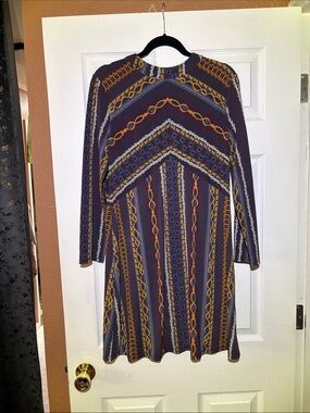 Free People Long Sleeve Patterned A-Line Dress